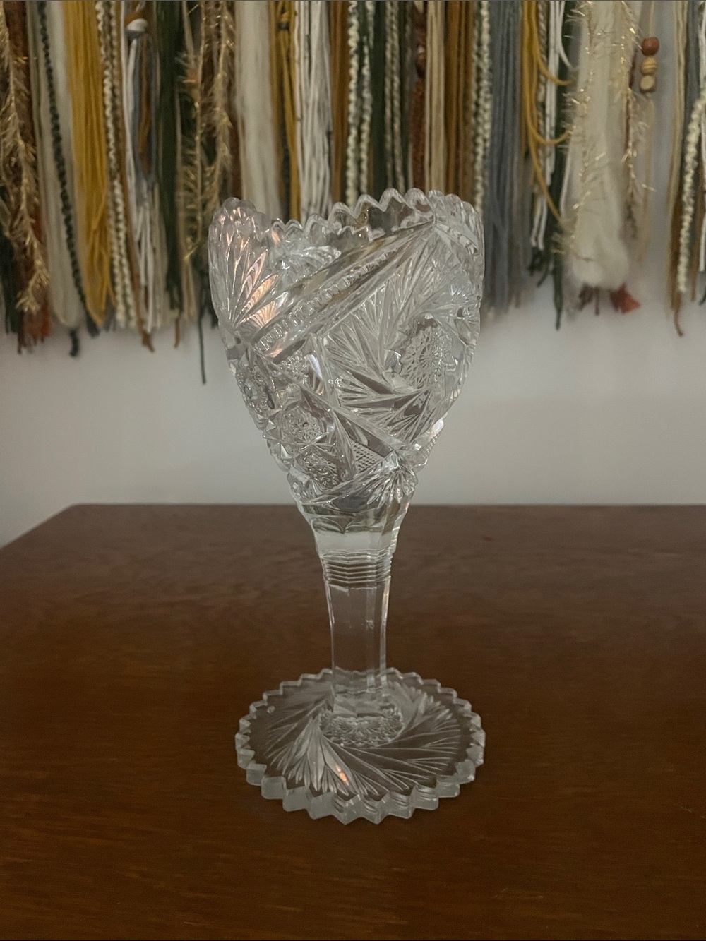 Crystal glass chalice - nut bowl - footed vase